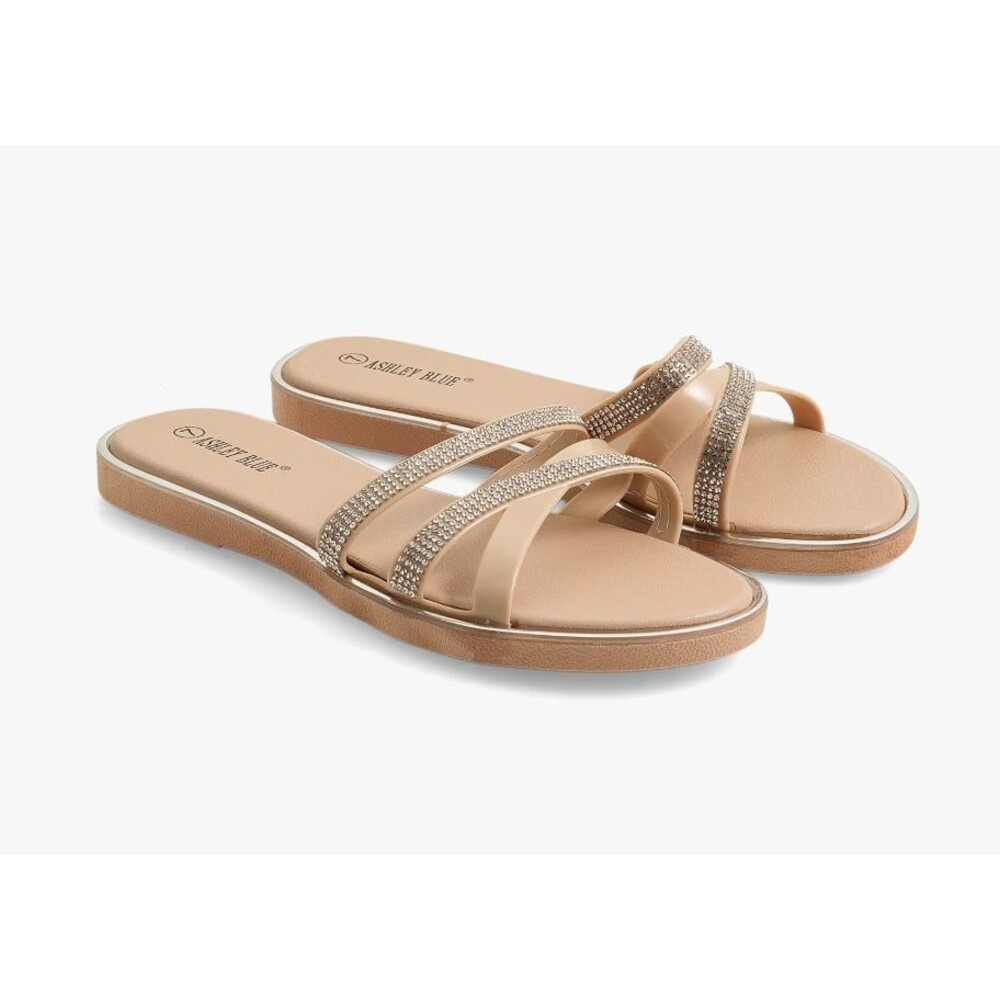 ASHLEY BLUE Beige Strap Sandals (Size 9)